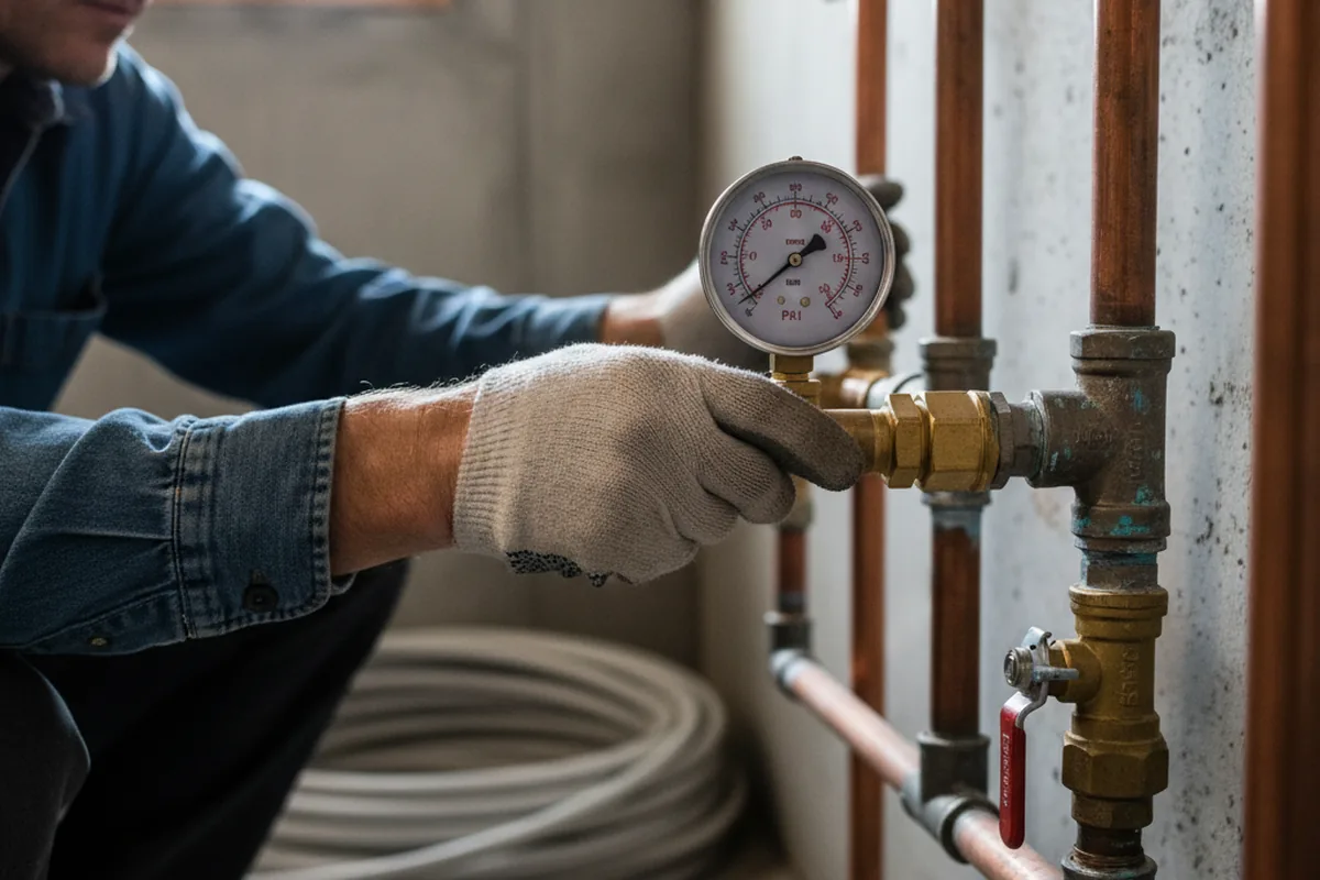 Pressure testing a repaired line during Water Line Repair in Coolville