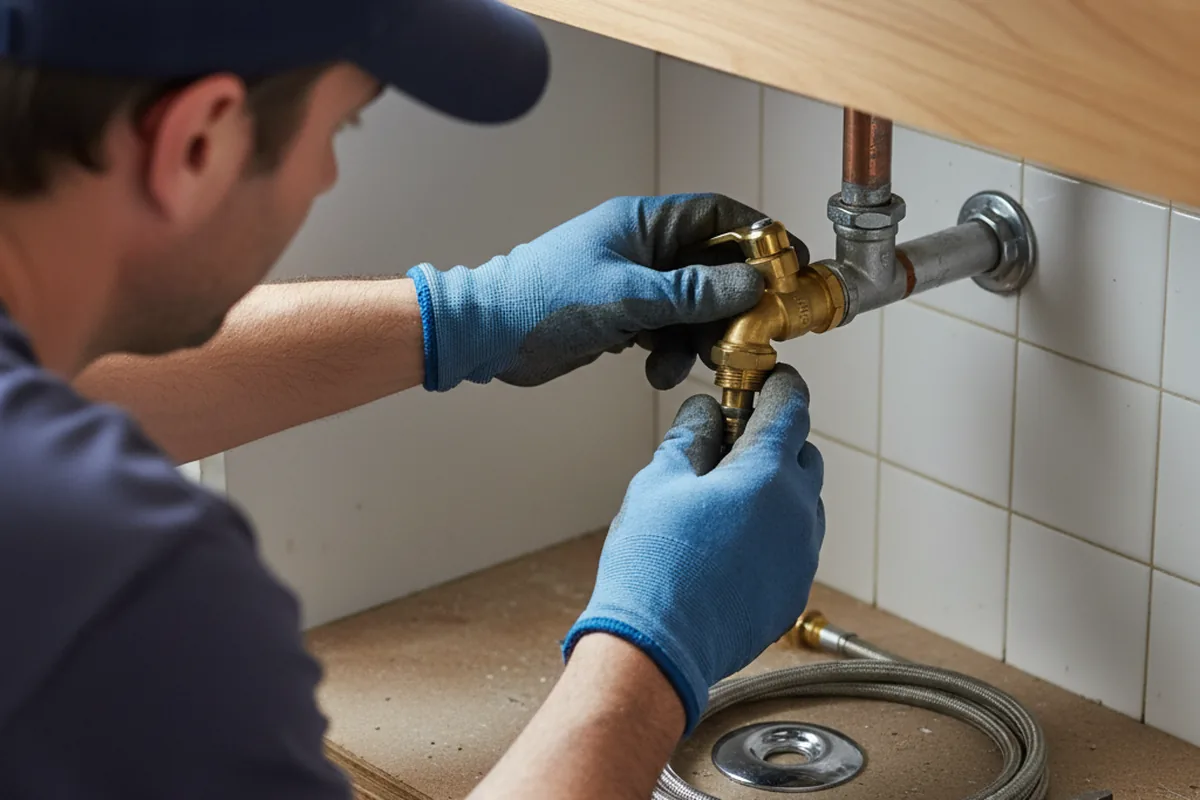 Shutoff valve and fitting work during Burst Pipe Repair in Coolville